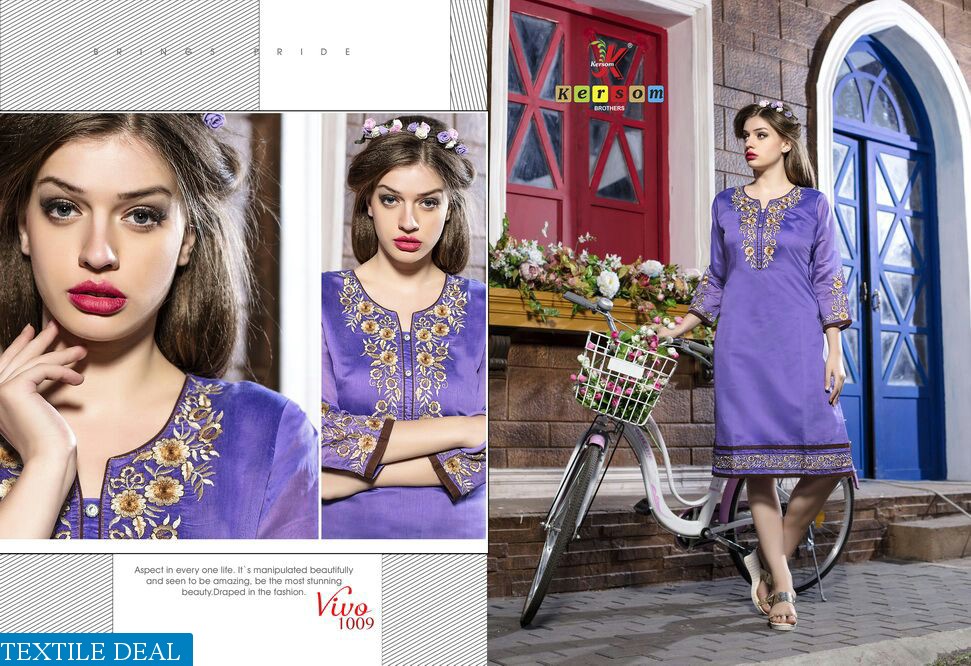 kersom vivo Wholesale kora Silk Ready made kurtis